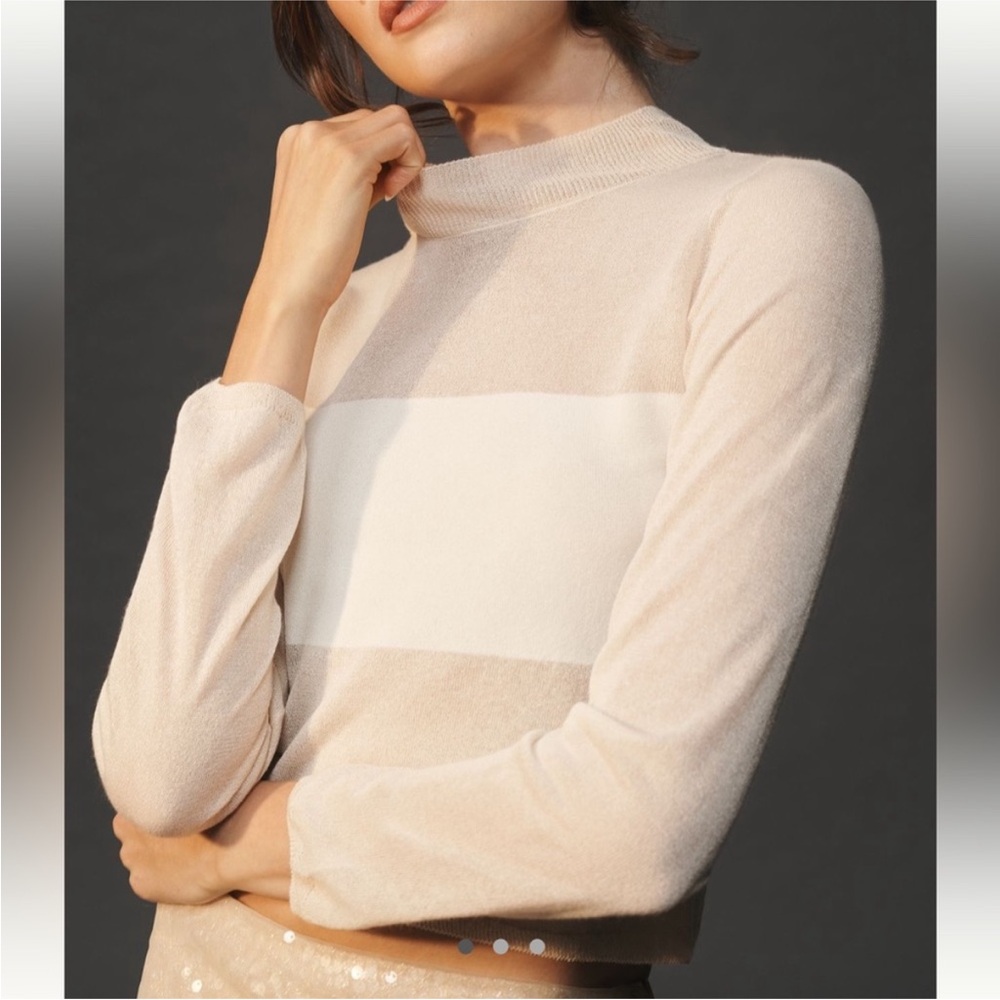 NWT Anthropologie Sheer Bandeau sweater, S